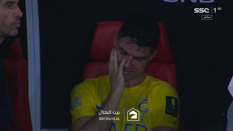 گریه شدید رونالدو پس از شکست النصر مقابل الهلال در فینال