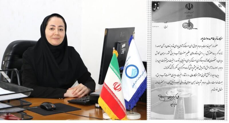 تقدیر از رئیس گروه سیستم های نرم افزاری و خدمات الكترونیك شركت آب و فاضلاب استان گلستان