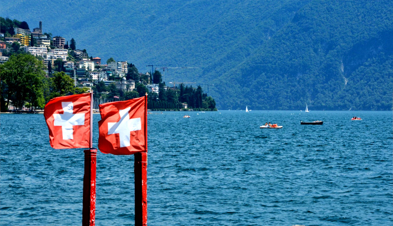 Switzerland Flag in Bay